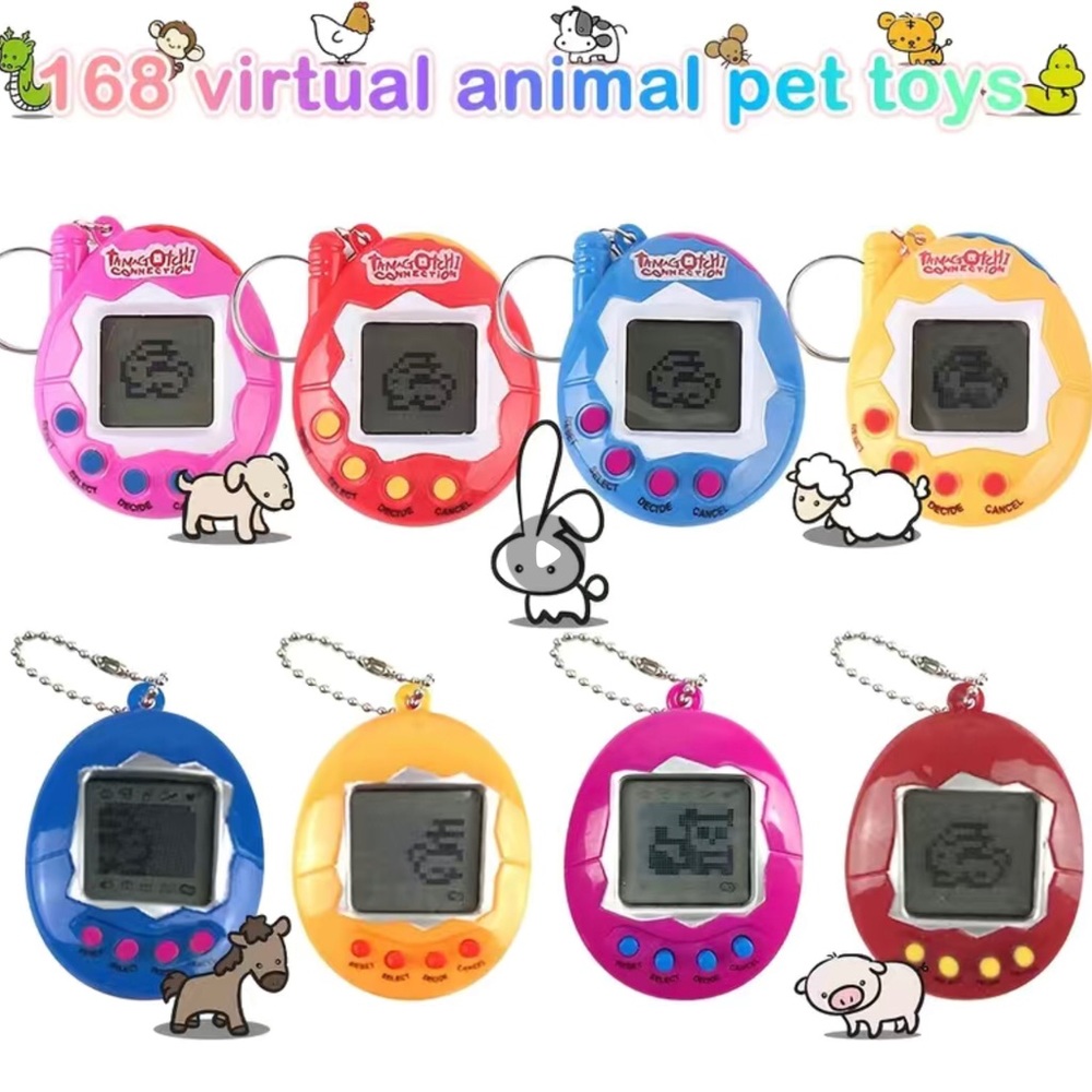 💠New💠Blue Virtual Digital Pet Keychain Key Ring Pets Kids Toy Nostalgia Toys
